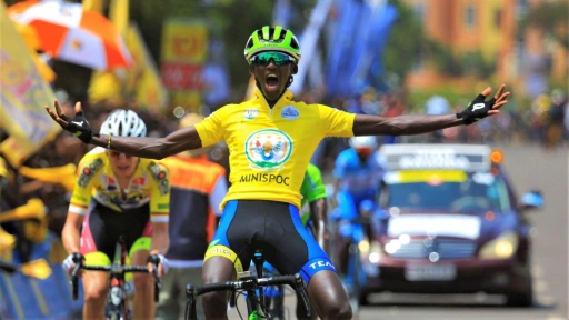 Samuel Mugisha in the 2020 Tour du Rwanda